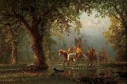 Albert Bierstadt Departure of an Indian War Party oil painting artist